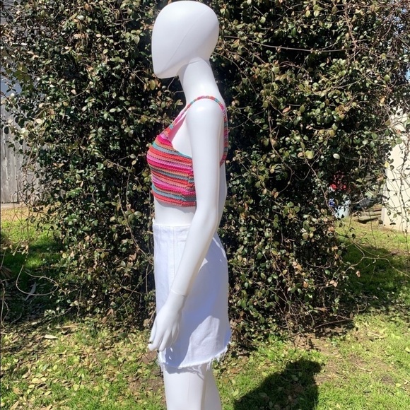 💋NWT Grlfrnd Button Down Raw Hem Twiggy Denim Jean Skirt - Picture 5 of 14